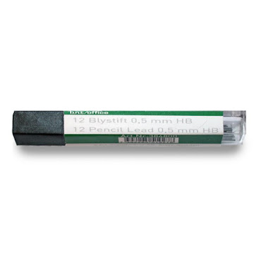 Bly til stiftblyant, 0,5 mm HB, 12 stk.