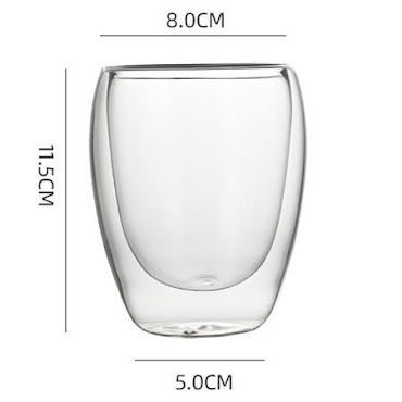 Gennemsigtig kaffekop 350ml i glas 4 stk.
