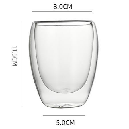 Gennemsigtig kaffekop 350ml i glas 4 stk.