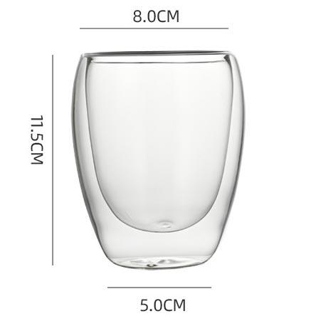 Gennemsigtig kaffekop 350ml i glas 4 stk.