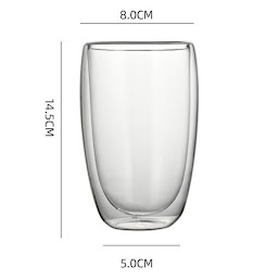 Gennemsigtig kaffekop 450ml i glas 4 stk.