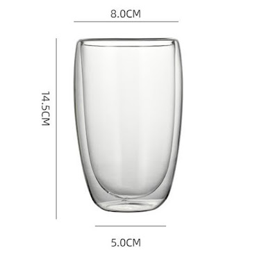 Gennemsigtig kaffekop 450ml i glas 4 stk.