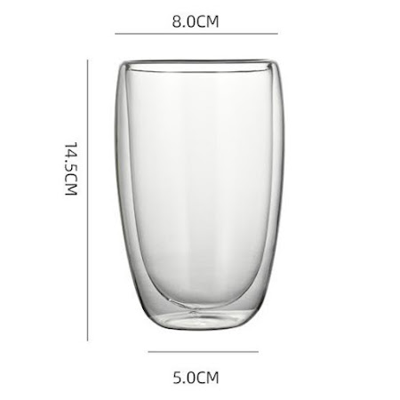 Gennemsigtig kaffekop 450ml i glas 4 stk.