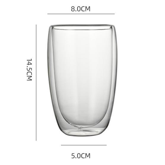 Gennemsigtig kaffekop 450ml i glas 4 stk.