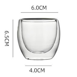 Gennemsigtig kaffekop 80ml i glas 4 stk.