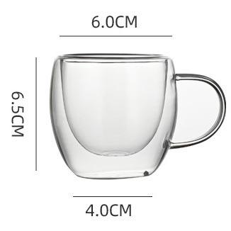 Gennemsigtig kaffekop med hank 80ml 4 stk.