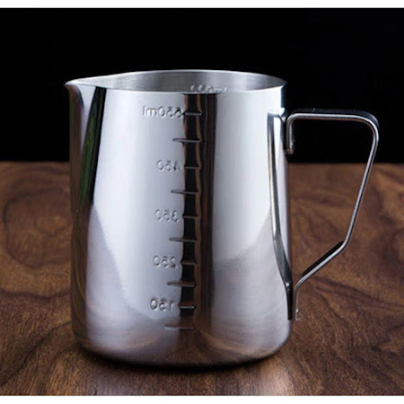 Mælkekande med termometer til steaming og foaming, 350 ml.
