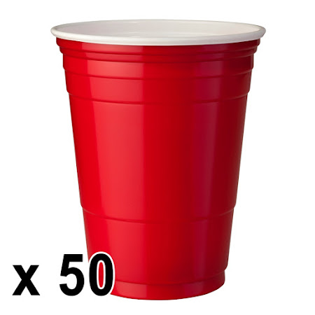 50 Cups Røde Kopper (16 Oz.)