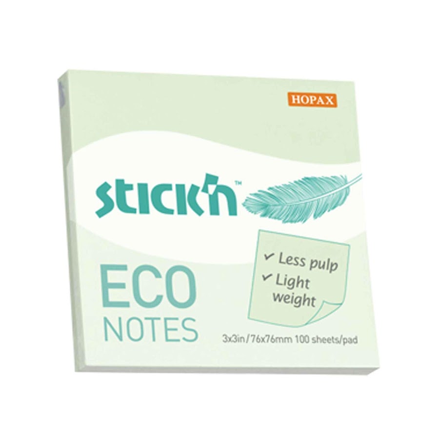 Sticky Notes Blok, 100 ark, Grøn