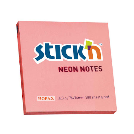 Sticky Notes Blok, 100 ark, Rosa