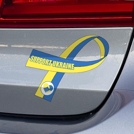Støt Ukraine Klistermærke m. aftagelig klæb