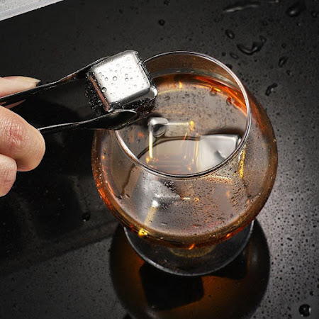 Whiskysten af rustfrit stål - 6 stk.
