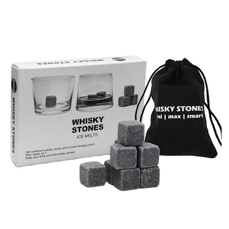 Whiskysten af granit - 9 stk. med pose